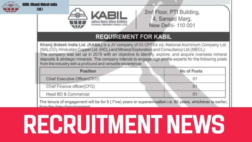 KABIL Recruitment 2024 Positions Available