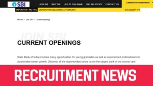 SBI Recruitment of Specialist Cadre Officers